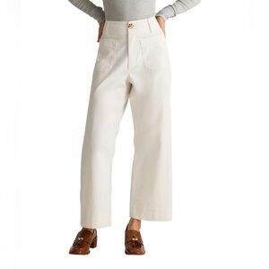 Quince NWT Organic Stretch Cotton Chino Cropped Wide Leg Frost Women’s Size 8